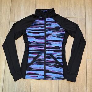 Tuläh XS S Athletic Zip Jacket Black Blue Pink Workout Top Fitted